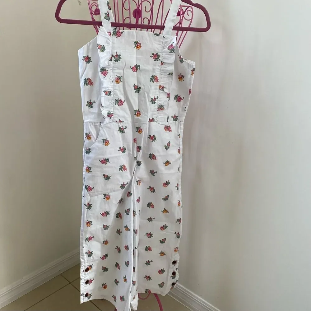 NEW Janie & Jack White Floral Print Jumpsuit 12